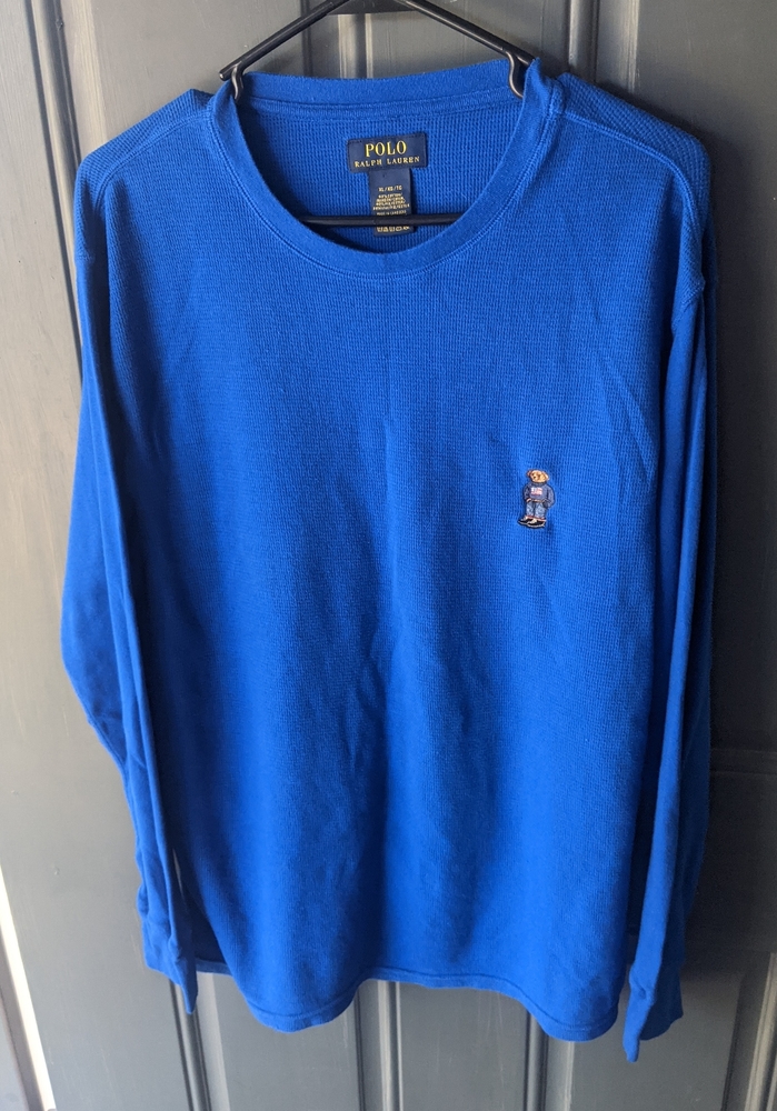 Polo Ralph Lauren Bear Men's Ultra Soft Waffle Knit Thermal Shirt Size XL EUC